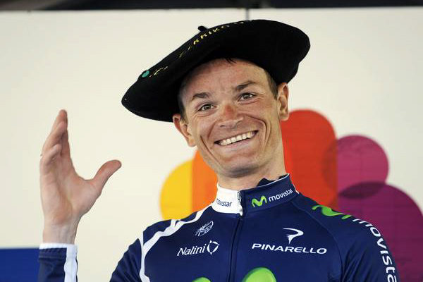 ステージ優勝を飾ったヴァシル・キリエンカ（ベラルーシ、モビスター）: photo:vueltapaisvasco.diariovasco.com