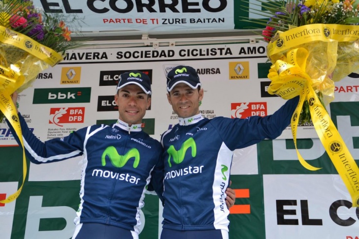 優勝したジョヴァンニ・ヴィスコンティと2位のアレハンドロ・バルベルデ / Team Movistar