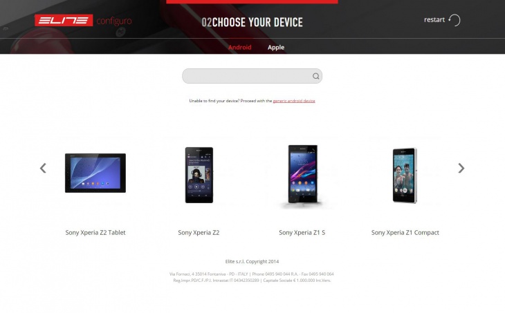 ステップ3：あなたがお使いのAndroidデバイスのモデルを選択します。 XPERIAやGalaxy、HTCなど多くのモデルがあります。