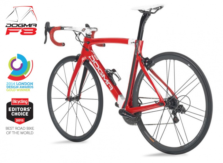 DOGMA F8は、2014 LONDON DESIGN AWARDS 金賞、Bicycling 2015 BEST ROAD BIKE OF THE WORLDに輝きました。